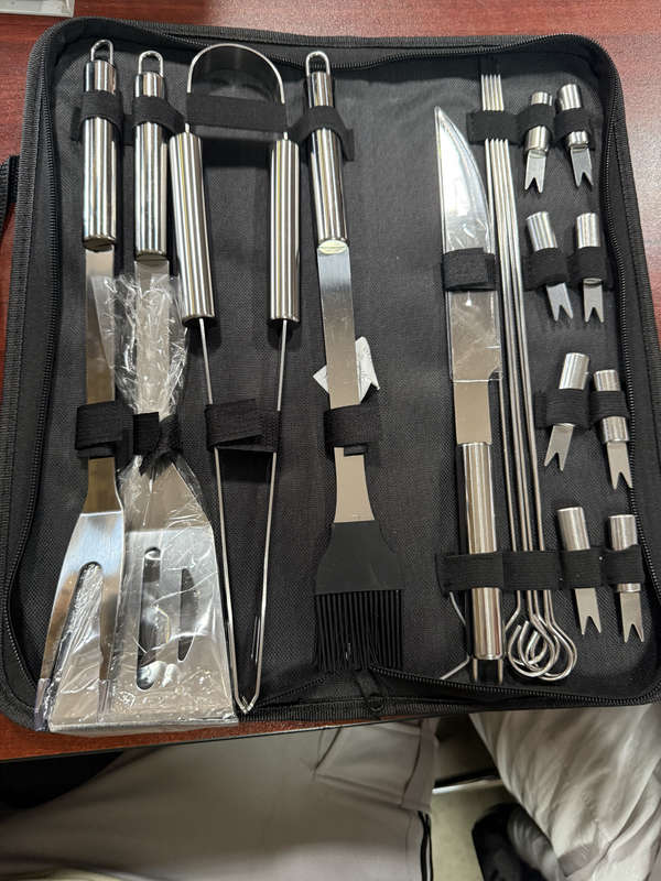 18 Piece Stainless Steel Braai BBQ Tool Set Accessories