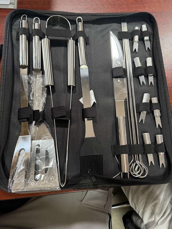 18 Piece Stainless Steel Braai BBQ Tool Set Accessories