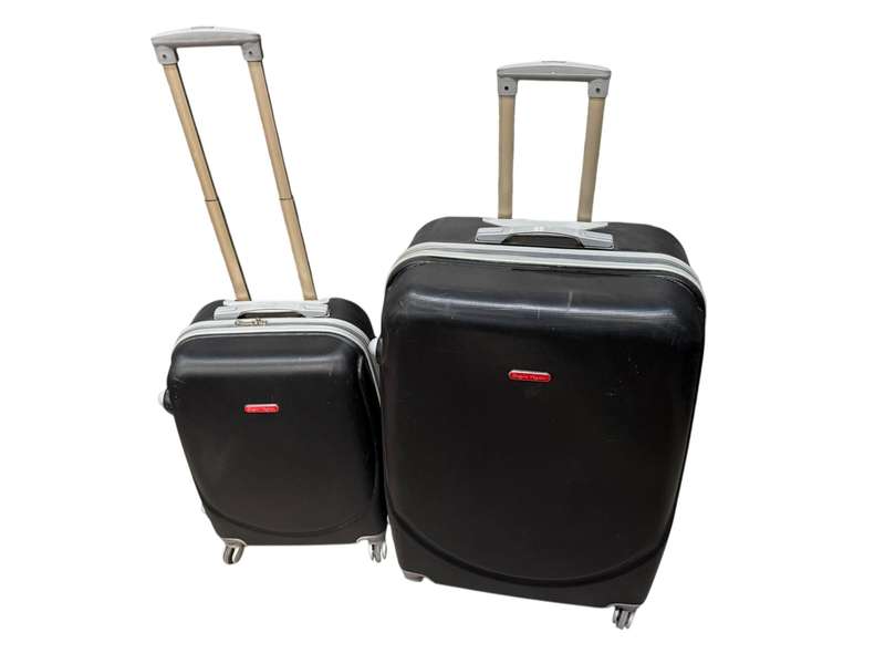 2 Piece Hard Shell Luggage Set - 22 inch & 26 inch (Black) Check-in Suitcase 4 Wheels