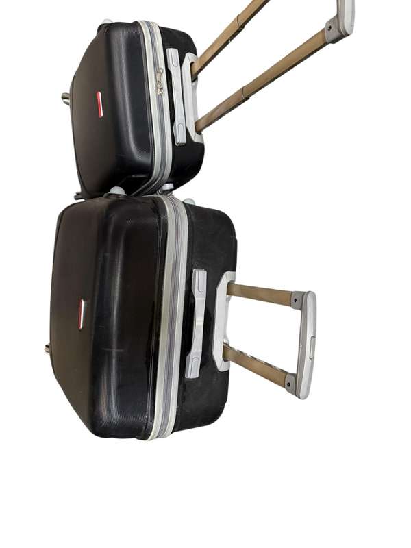 2 Piece Hard Shell Luggage Set - 22 inch & 26 inch (Black) Check-in Suitcase 4 Wheels