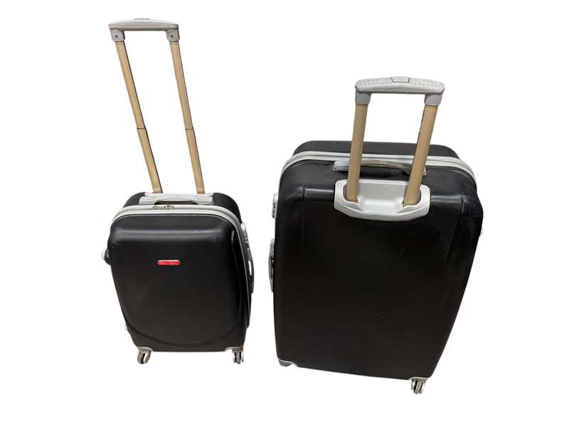 2 Piece Hard Shell Luggage Set - 22 inch & 26 inch (Black) Check-in Suitcase 4 Wheels