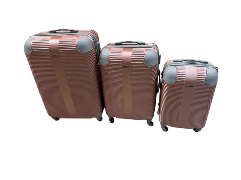 Le Emporer 3 Piece Luggage Set - Light Weight Suitcase - Rose Gold