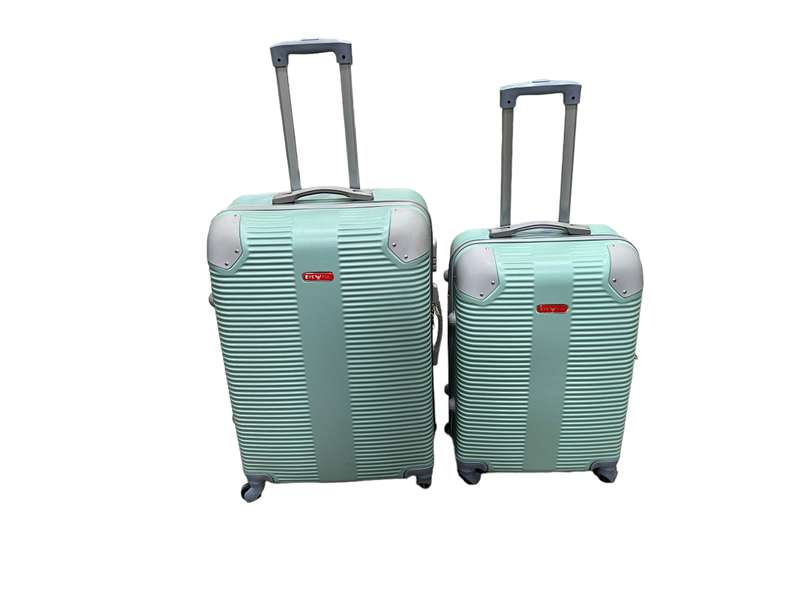 2 Piece Hard Outer Shell Luggage Set - GREEN