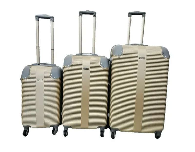 ABS 3pc Luggage Sets -Hardshell Lightweight Durable Suitcase with Spinner Wheels Golden