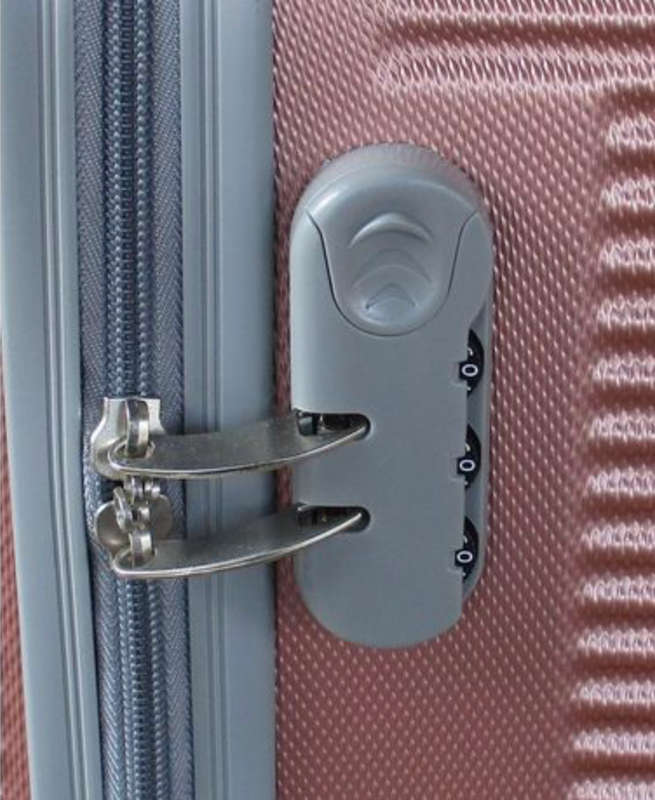 Large 31` Inch Size 3 Piece Hard Outer Shell Luggage Set - Deep Pink