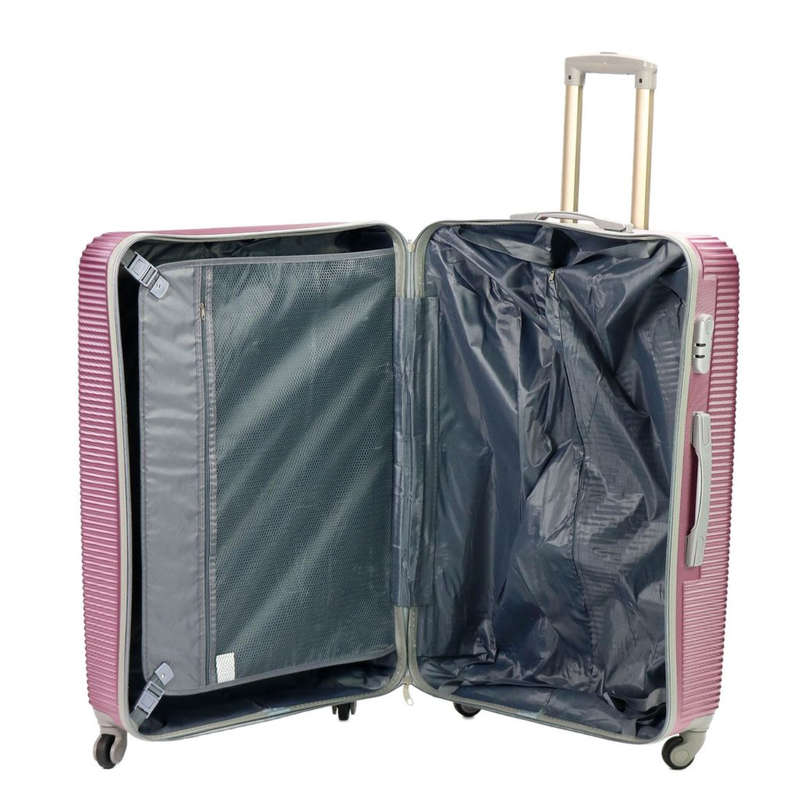 3 Piece Hard Outer Shell Luggage Set - Rose Pink