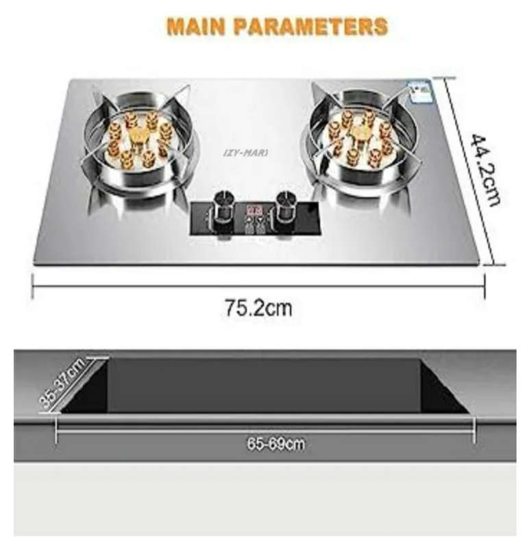 Digimark DGM-9901 Drop-in 2 Burner Gas Cooktop Stainless Steel High Flame and Very Good Quality