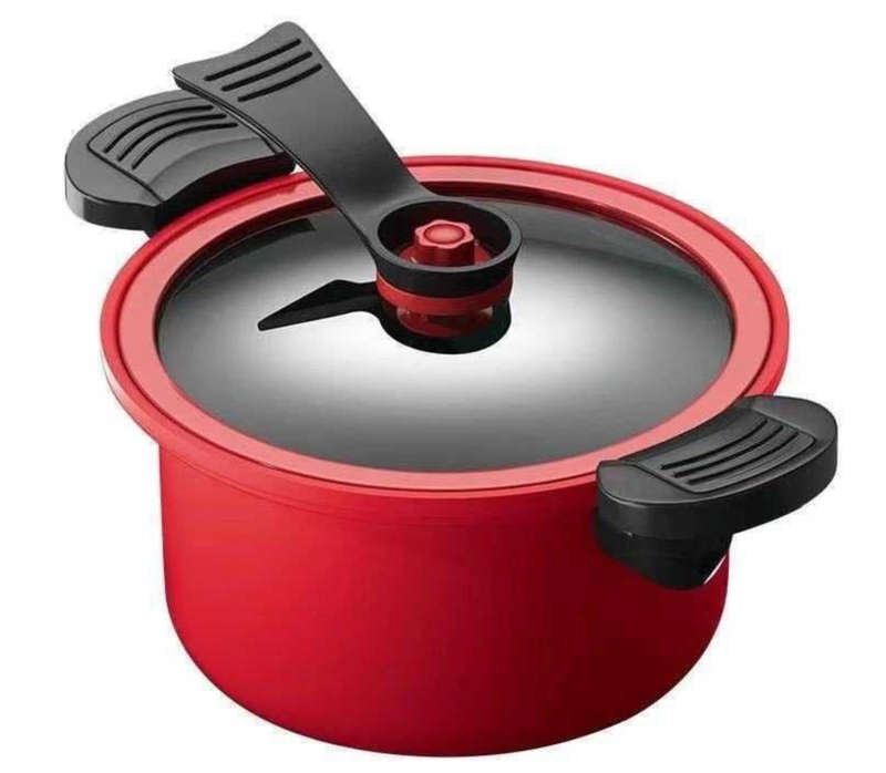Non-stick micro pressure cooker 3.5L Cooking Capicty-Stainless Still-RED
