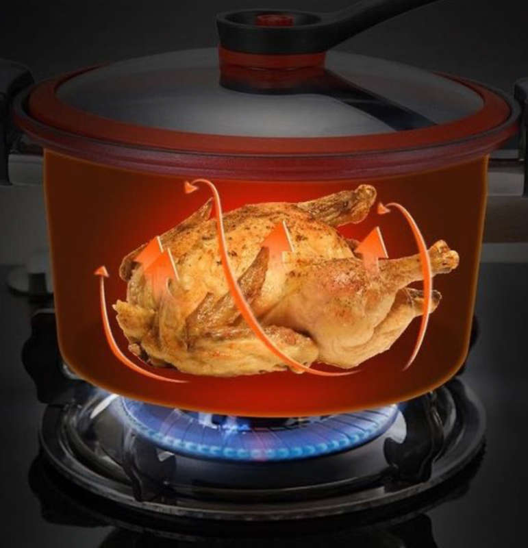 Non-stick micro pressure cooker 3.5L Cooking Capicty-Stainless Still-RED