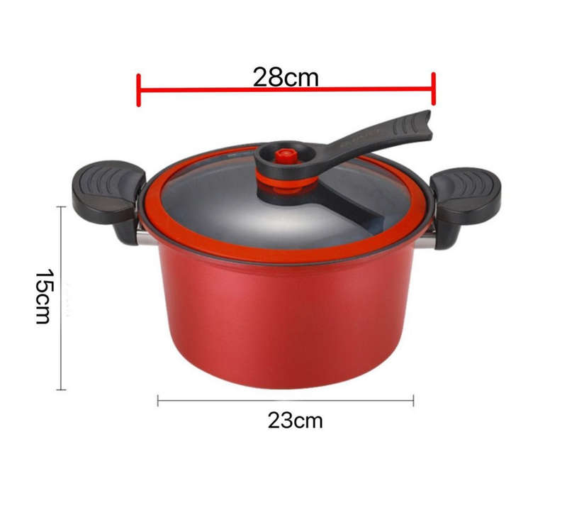 Non-stick micro pressure cooker 3.5L Cooking Capicty-Stainless Still-RED