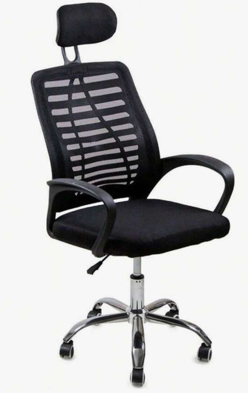 Premium ergonomic mesh chair with headrest and steel base