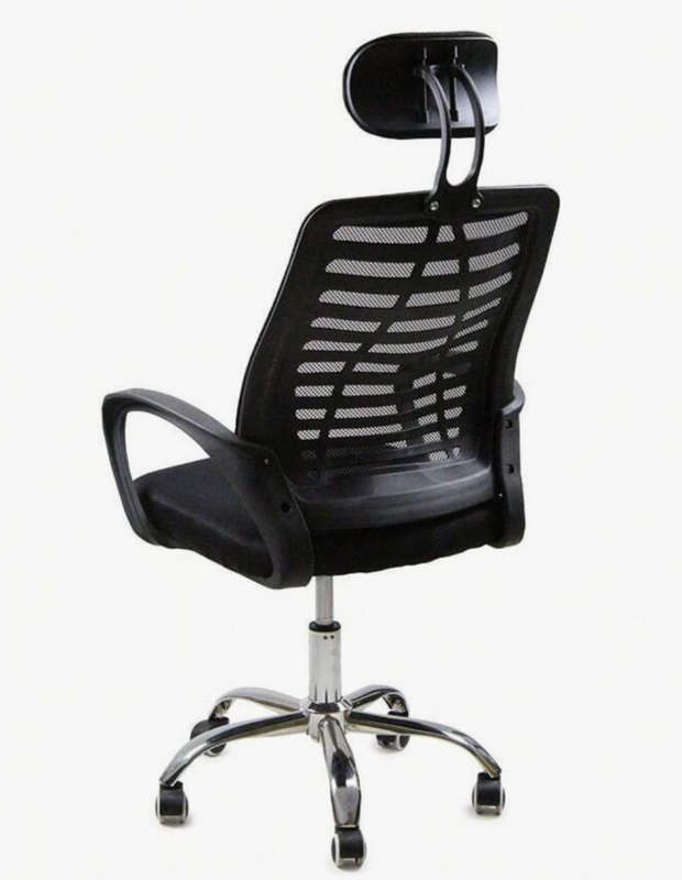 Premium ergonomic mesh chair with headrest and steel base