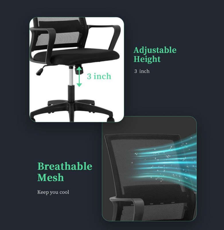 Ergonomic Mid Back Office Swivel Chair - DISPLAY/DEMO UNIT