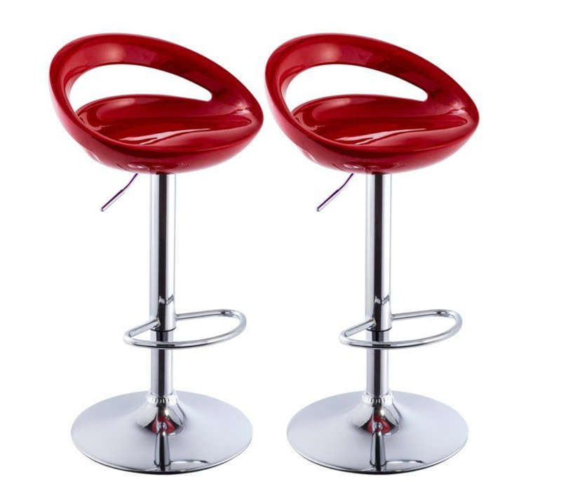 Bar Stools / Kitchen Counter Breakfast Chairs  2 Pack - Wine Red (Maroon)