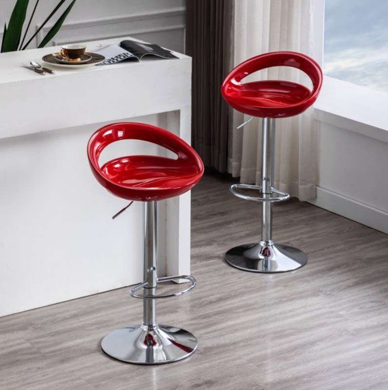 Bar Stools / Kitchen Counter Breakfast Chairs  2 Pack - Wine Red (Maroon)