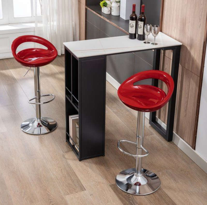 Bar Stools / Kitchen Counter Breakfast Chairs  2 Pack - Wine Red (Maroon)