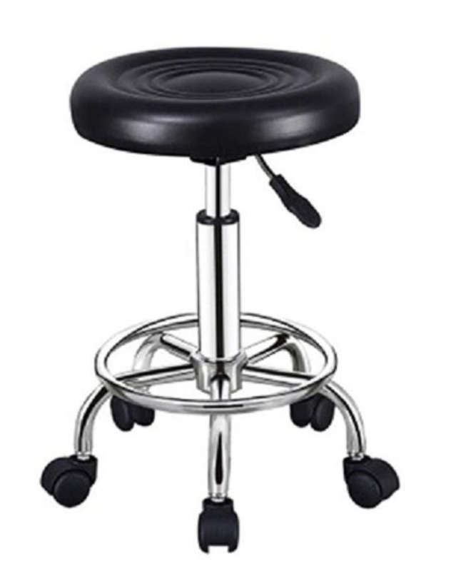 Modern and Adjustable Mini Bar Stool with Wheels New - White
