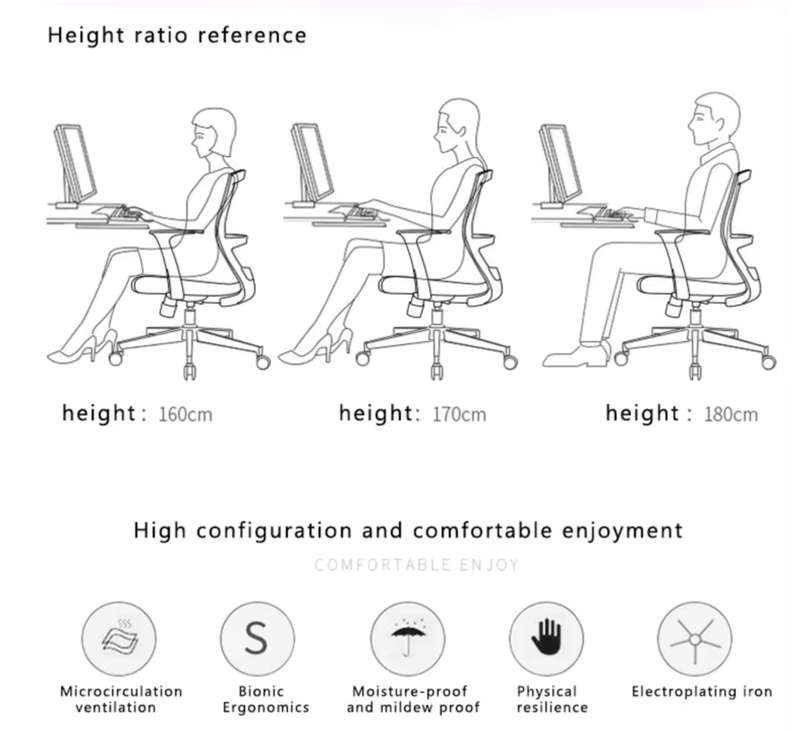 Premium Ergonomic Mesh Chair with Headrest Steel Base