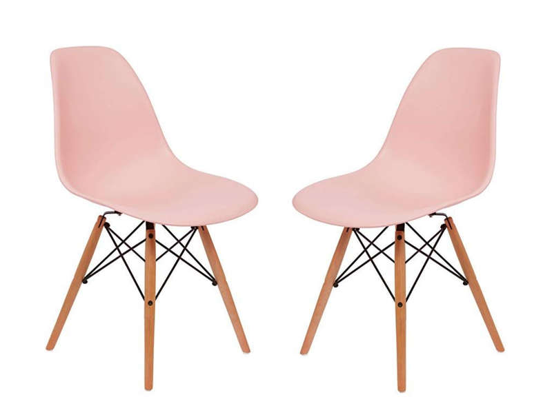 Modern Perla Wooden Leg Chair PINK - DEMO
