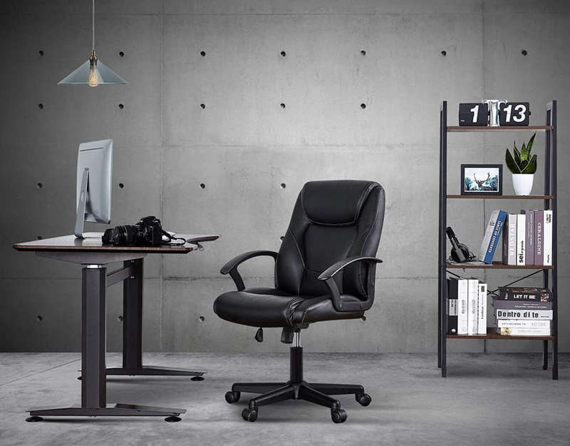 Ergonomic Swivel Desk Chair - Black Demo