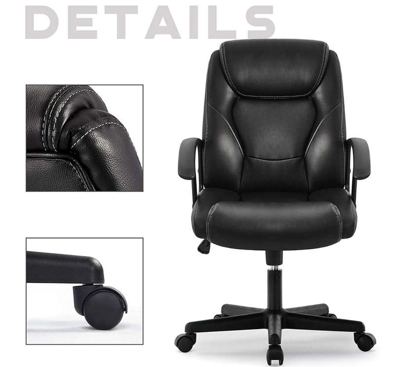 Ergonomic Swivel Desk Chair - Black Demo