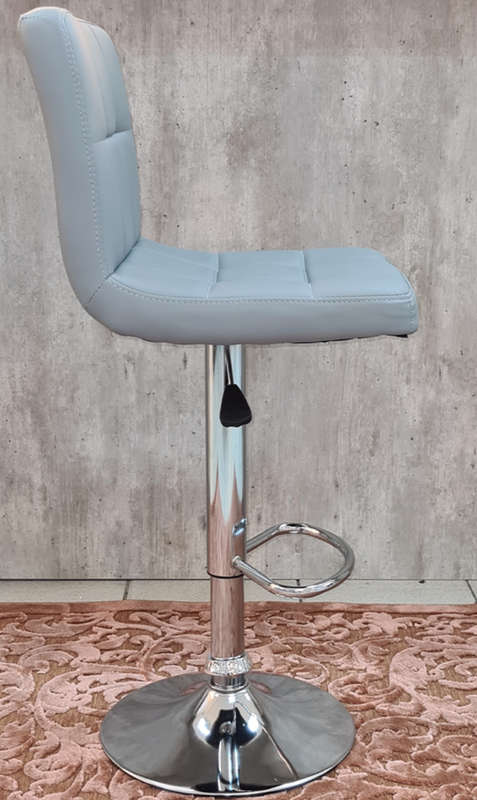 Padded Bar Stools / Kitchen Chairs - Set of 2 - Grey Colour Demo