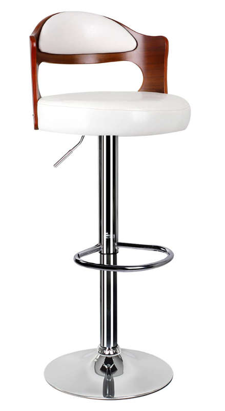 Bar Stools  Beige/White (Cream) with Wooden Brown Finish