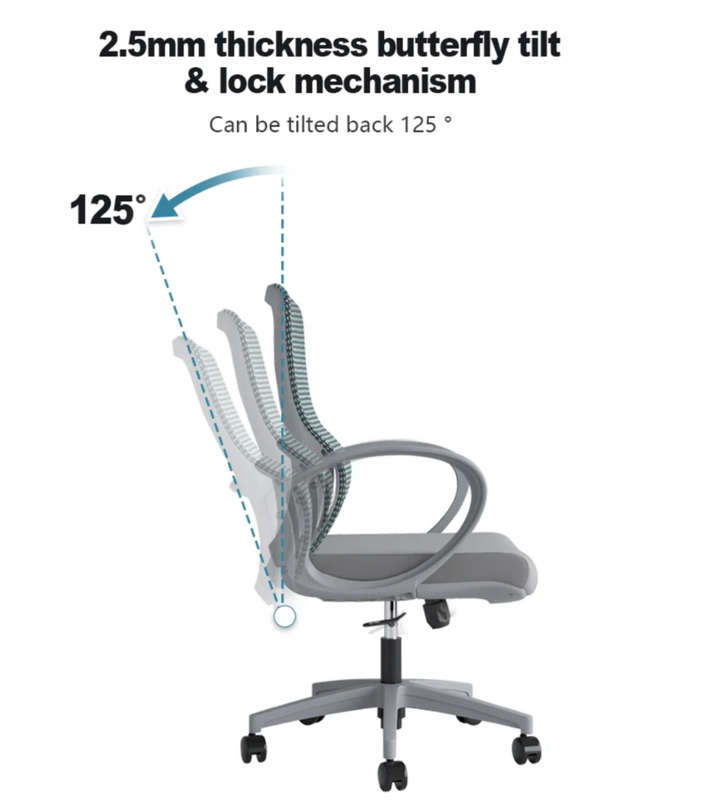 EayThing AeroLuxe Ergonomic Mesh Chair - Mid back Comfort Home & Office - Grey DEMO READ DESCRIPTION
