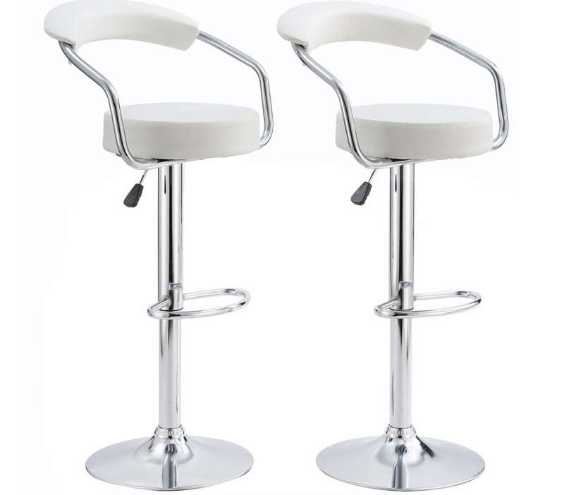 Bar Stools Dining Room Chair Kitchen Chairs - Set of 2 - White DEMO READ DESCRIPTION