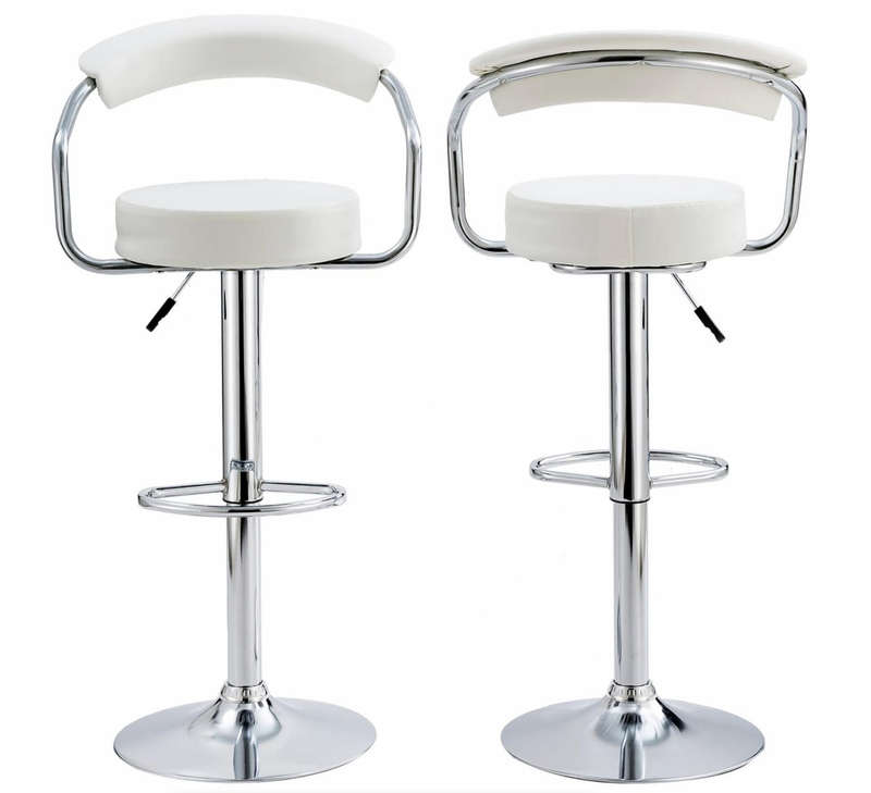 Bar Stools Dining Room Chair Kitchen Chairs - Set of 2 - White DEMO READ DESCRIPTION