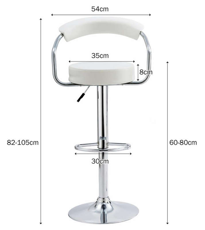 Bar Stools Dining Room Chair Kitchen Chairs - Set of 2 - White DEMO READ DESCRIPTION