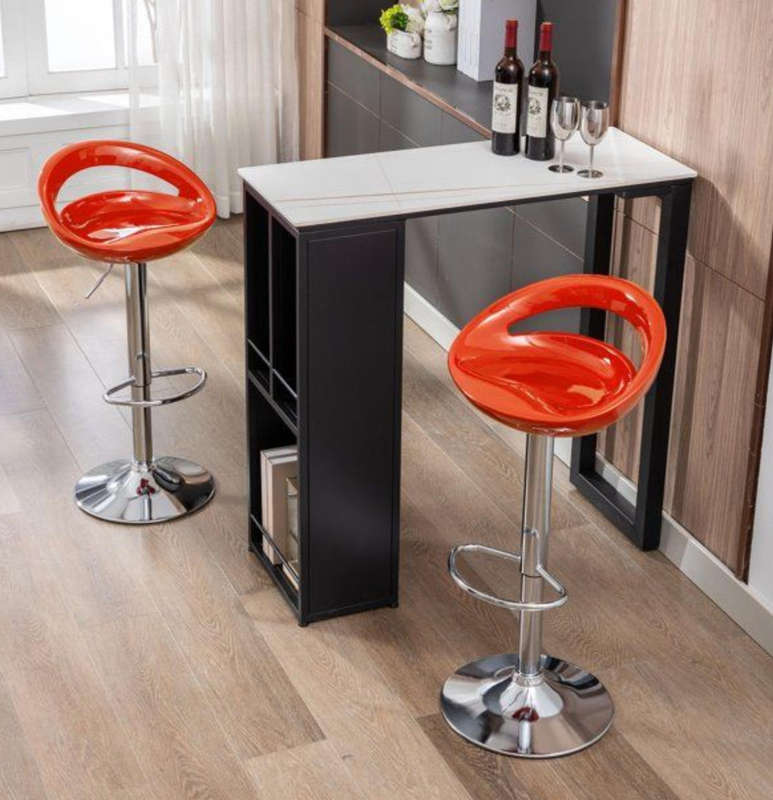 1 PCS Bar Stool / Kitchen Counter Breakfast Chair - ORANGE - DEMO READ DESCRIPTION