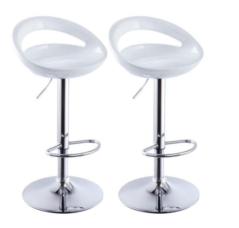 Bar Stools / Kitchen Counter Breakfast Chairs  2 Pack - WHITE DEMO/DISPLAY