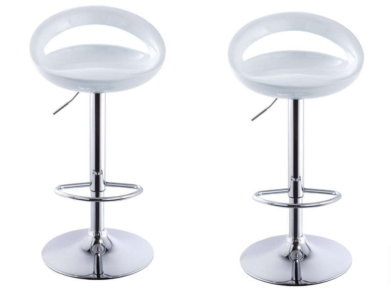 Bar Stools / Kitchen Counter Breakfast Chairs  2 Pack - WHITE DEMO/DISPLAY