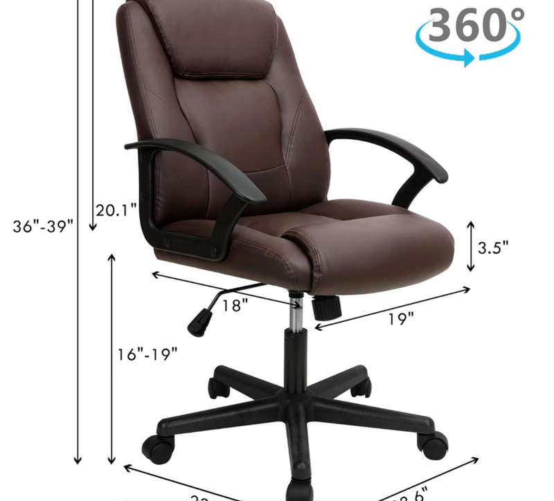 Eay Eay Thing Faux Leather Ergonomic Home Office Chair - White