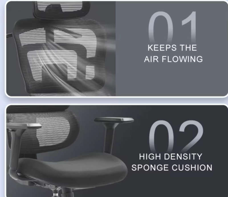 EayThing EliteMesh Ergonomic Ergo Office Chair - 3D Arm Rest, Coat Hanger