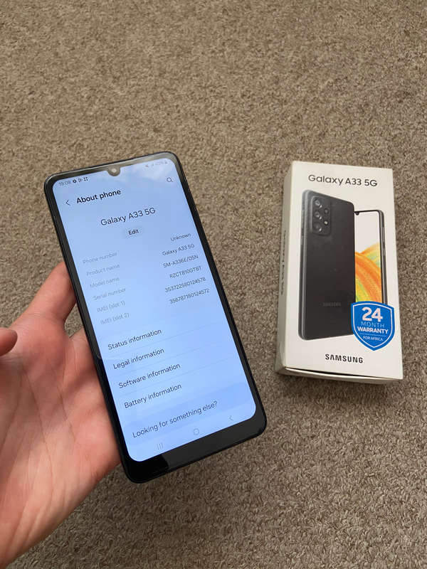 Samsung A33 5G 128gb Dual sim 6gb ram with box and cover