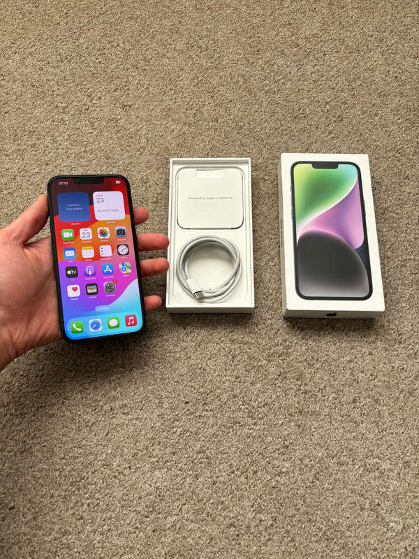Apple iPhone 14 128gb 6gb ram dual sim with box and cable