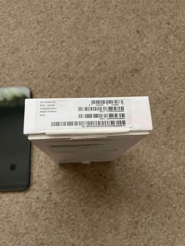 Samsung A55 5G 256gb 8gb ram Dual Sim immaculate condition with box and cable few weeks old