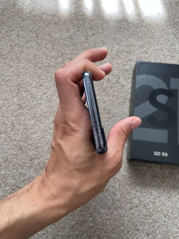Samsung S21 5G 256gb 8gb ram Dual SIM phantom grey with box and cover cracked screen