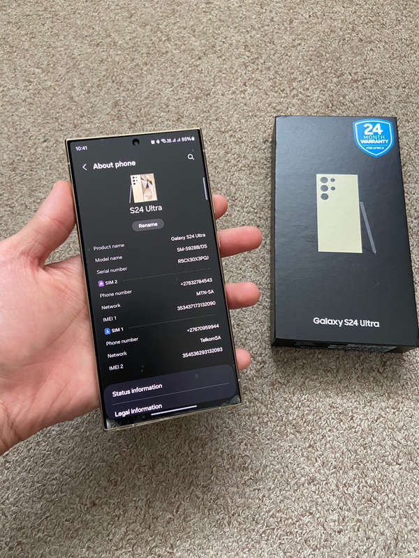 Samsung S24 Ultra 256gb 12gb ram Dual sim with box and cable like brand new with proof of purchase