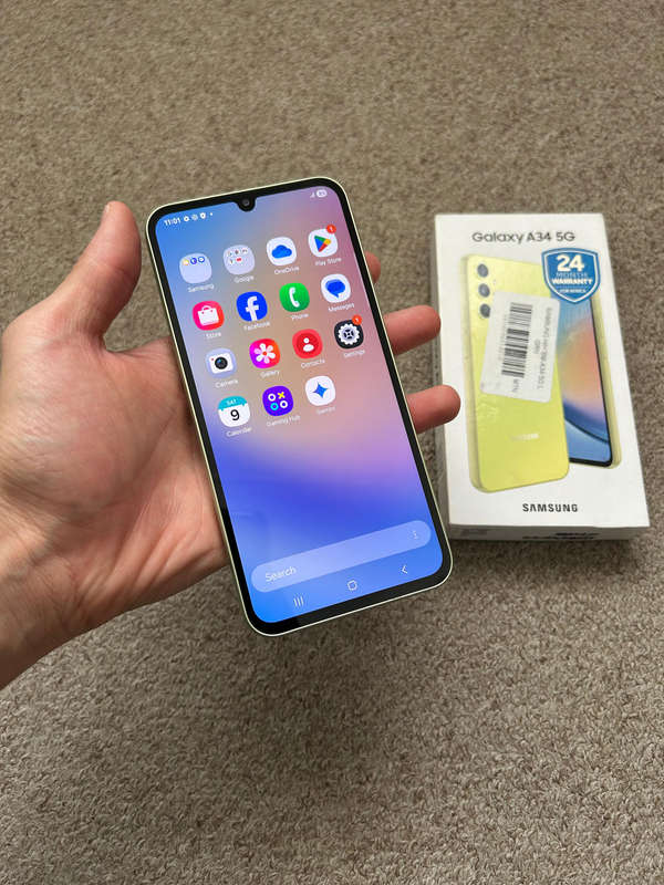 Samsung A34 5G Dual SIM 128gb 6gb ram Good condition with box and cover