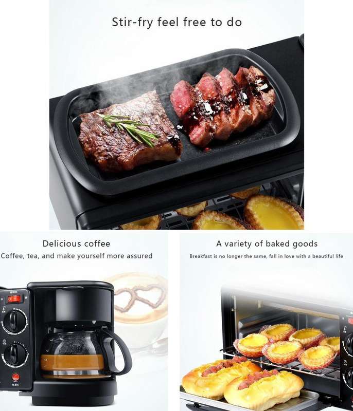3in1 Coffee Maker, Frying Pan and Mini Oven