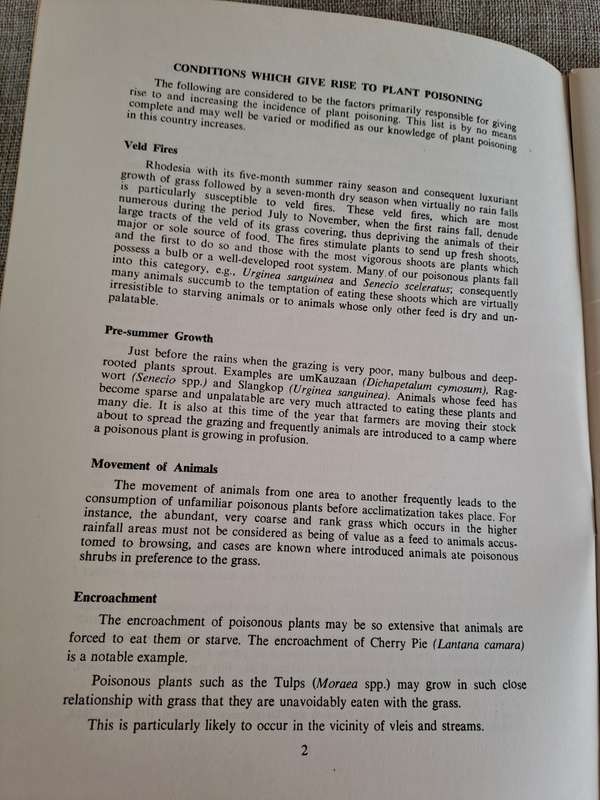 Poisonous Plants of Rhodesia - D.K. Shone & R.B. Drummond