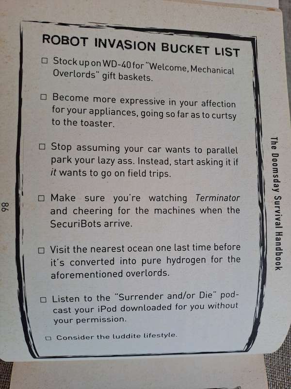 The Doomsday Survival Handbook: A Bucket List for Every Conceivable Apocalypse