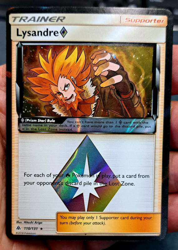 Pokemon Trading Cards -  Lysandre Prism Star - 110/131 - Holo Rare - Forbidden Light  - NM