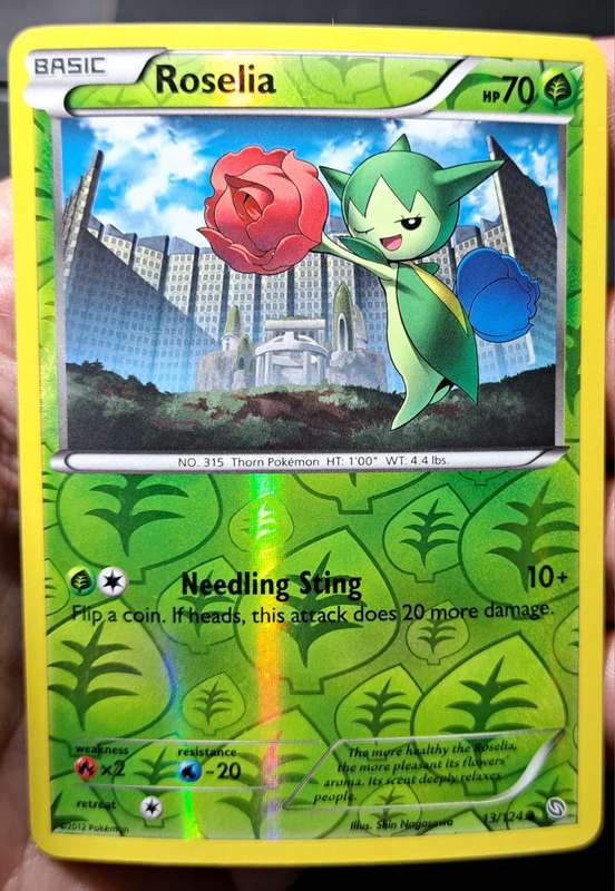 Pokemon Trading Cards - TCG - Roselia - 13/124 - Reverse Holo - 2012  Dragons Exalted - (NM)