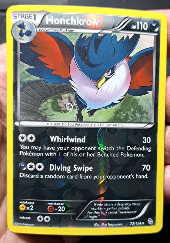 Pokemon Trading Cards - TCG - Honchkrow - 73/124 - Rare Reverse Holo - 2012  Dragons Exalted - (NM)