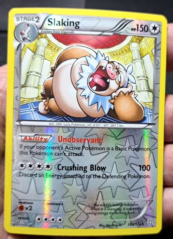 Pokemon Trading Cards - TCG - Slaking - 103/124 - Rare Reverse Holo - 2012  Dragons Exalted - (NM)