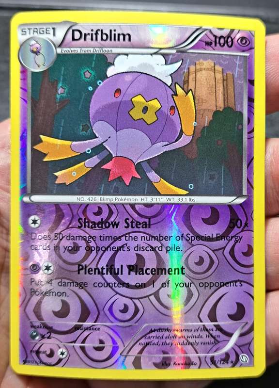 Pokemon Trading Cards - Drifblim - 51/124 - Rare Reverse Holo  - 2012  Dragons Exalted - (NM)